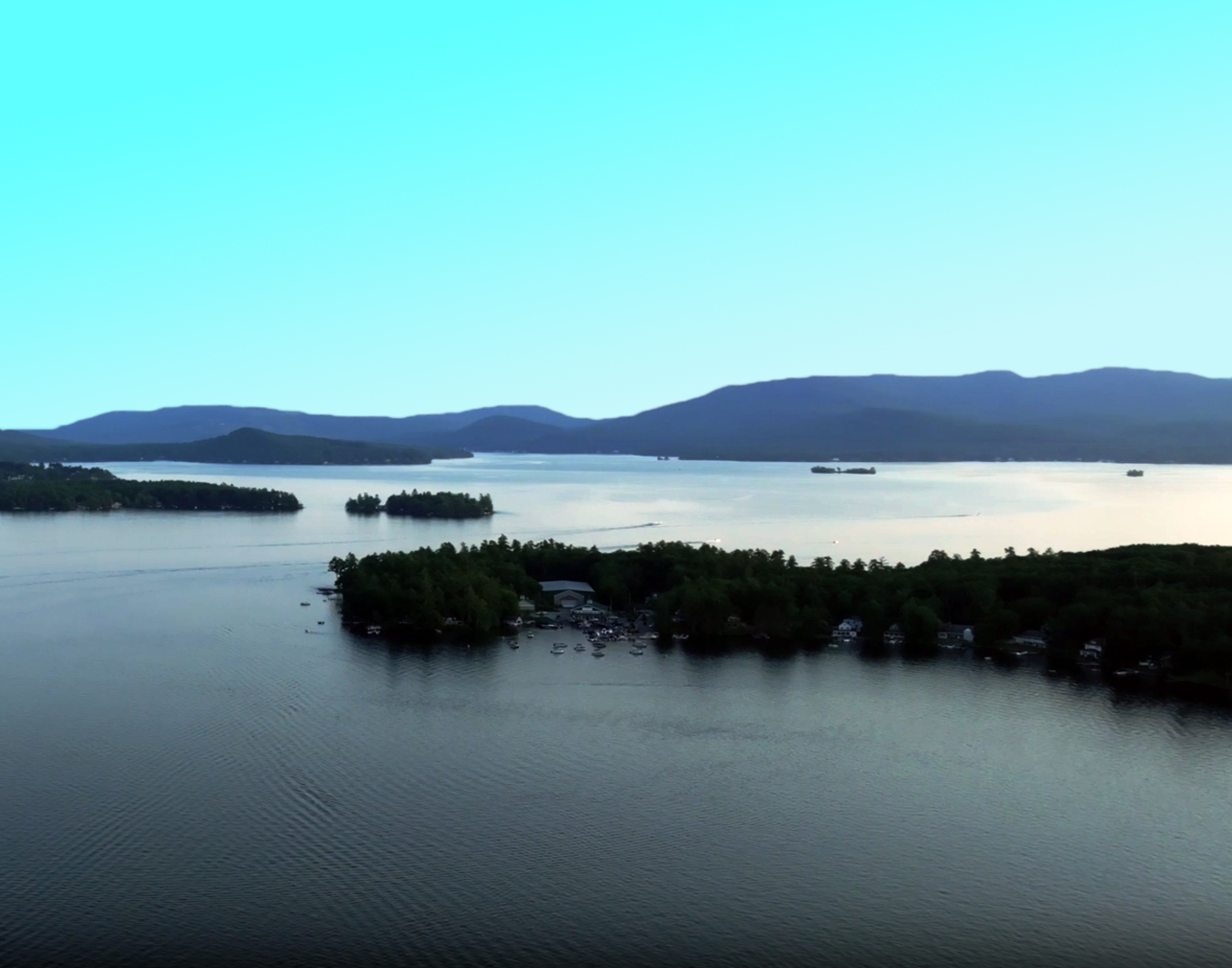 lake winnipesaukee from wolfeboro bay above kingswood boat club